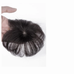 Women's Wig The Top of The Head of Real Hair Patch Piece Old People Cover White Hair Real Short Hair Wig Piece Women Fluffy Wig Piece Women's Wigs Hair Piece(01-(7-7) 10CM-black)