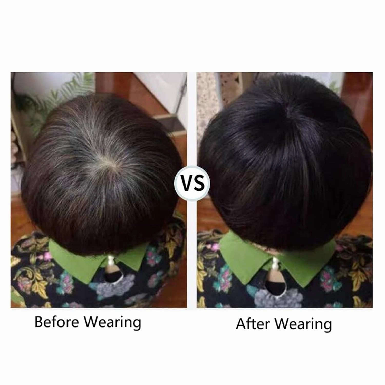 Women's Wig The Top of The Head of Real Hair Patch Piece Old People Cover White Hair Real Short Hair Wig Piece Women Fluffy Wig Piece Women's Wigs Hair Piece(02-(7-7) 10CM-brown)
