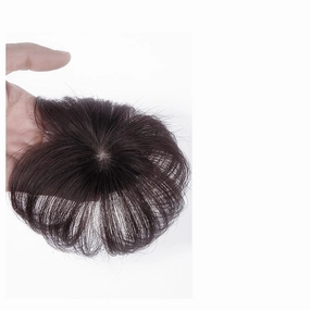 Women's Wig The Top of The Head of Real Hair Patch Piece Old People Cover White Hair Real Short Hair Wig Piece Women Fluffy Wig Piece Women's Wigs Hair Piece(04-(7-7) 10CM-brown)