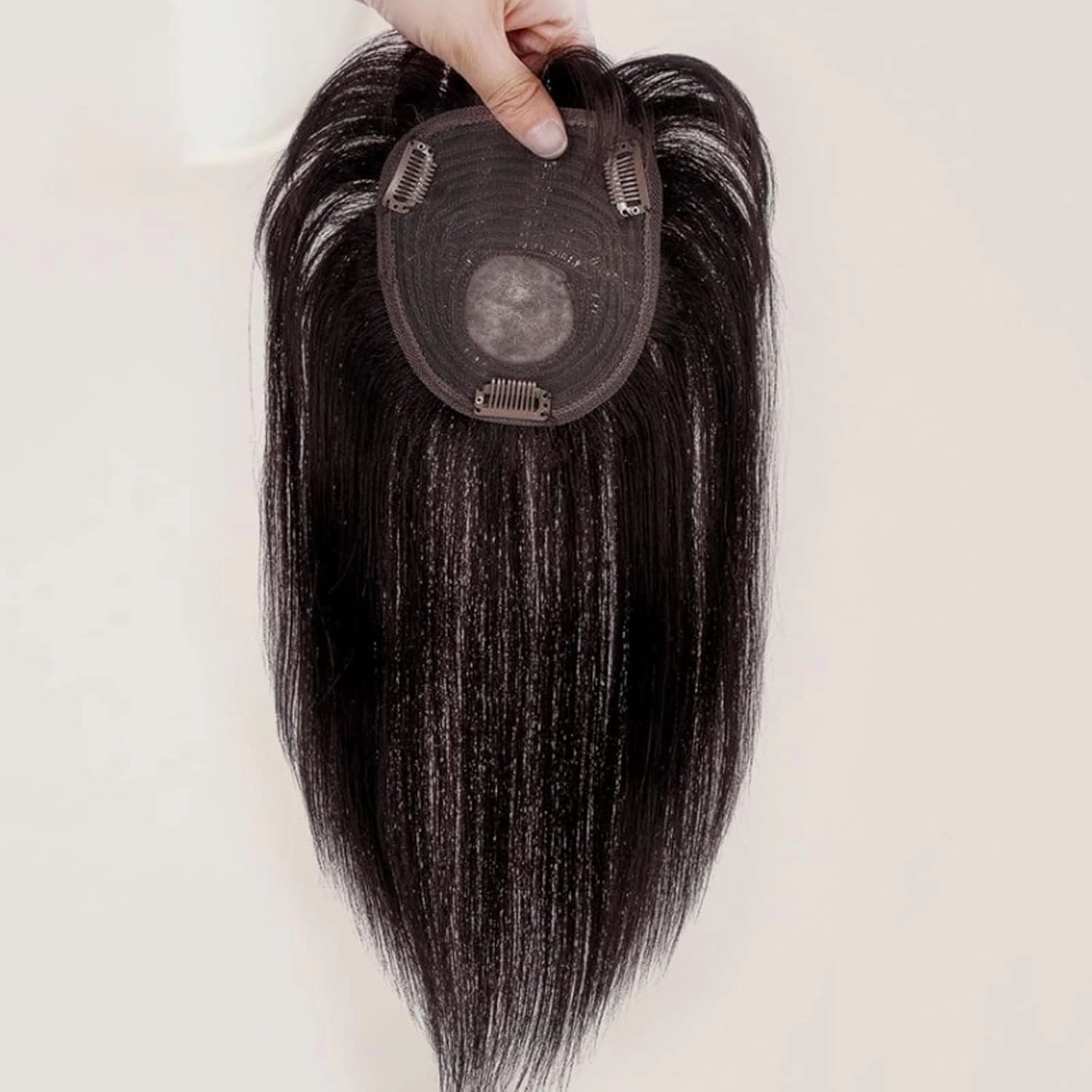 Women's Wig The Top of The Head of Real Hair Patch Piece Old People Cover White Hair Real Short Hair Wig Piece Women Fluffy Wig Piece Women's Wigs Hair Piece(10-(13-14) 15CM-brown)