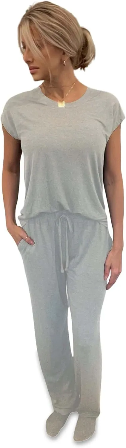 Women’s 3 Piece Pajama Set – Soft Bamboo Viscose Loungewear, Lounge Set for Women, Lightweight PJs with Robe