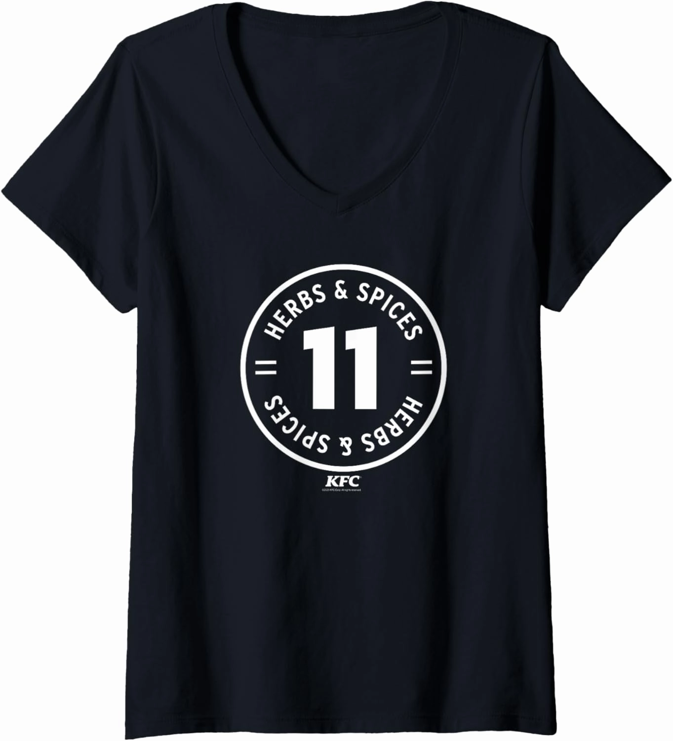 Womens KFC 11 Herbs and Spices Secret Recipe Food V-Neck T-Shirt