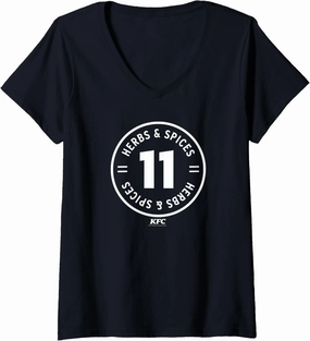 Womens KFC 11 Herbs and Spices Secret Recipe Food V-Neck T-Shirt