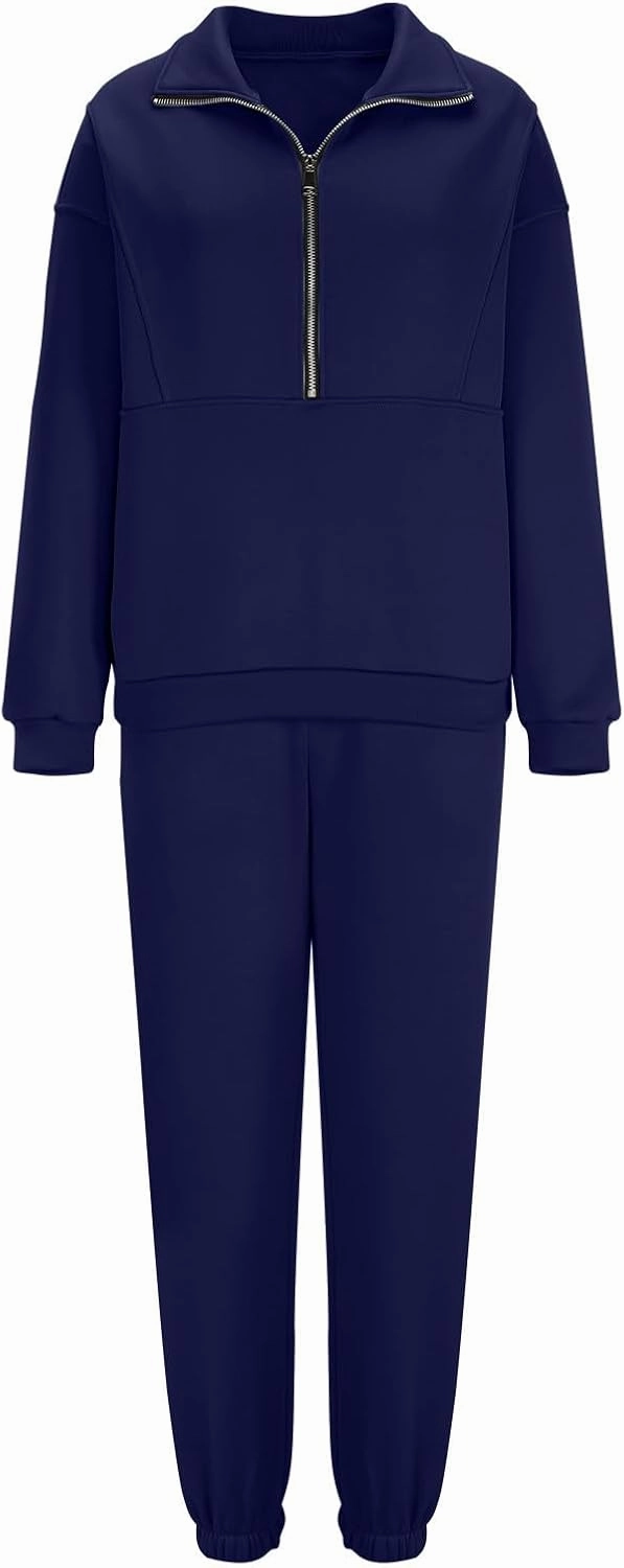 Womens Sweatsuits 2 Piece Set Petite Trendy 2024 Zip Up Plain Sweatsuits Casual Lightweight Track Suits With Pockets
