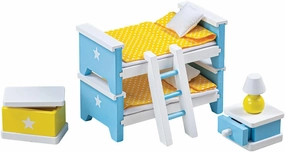 Wooden Doll's House Children's Bedroom Furniture Set