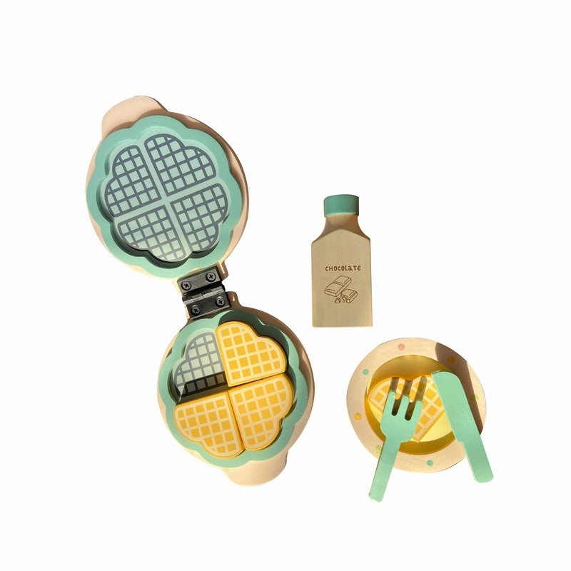 Wooden Sweet Treat Waffle Maker Toy Set - Green (3-7 Years)