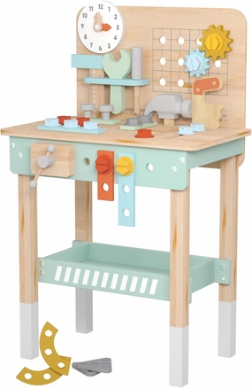 Wooden Workbench for Kids, Play Workbench Set, Workshop Workbench Construction Toys, Creative Pretend Play Toys, Education Gift for Boys and Girls