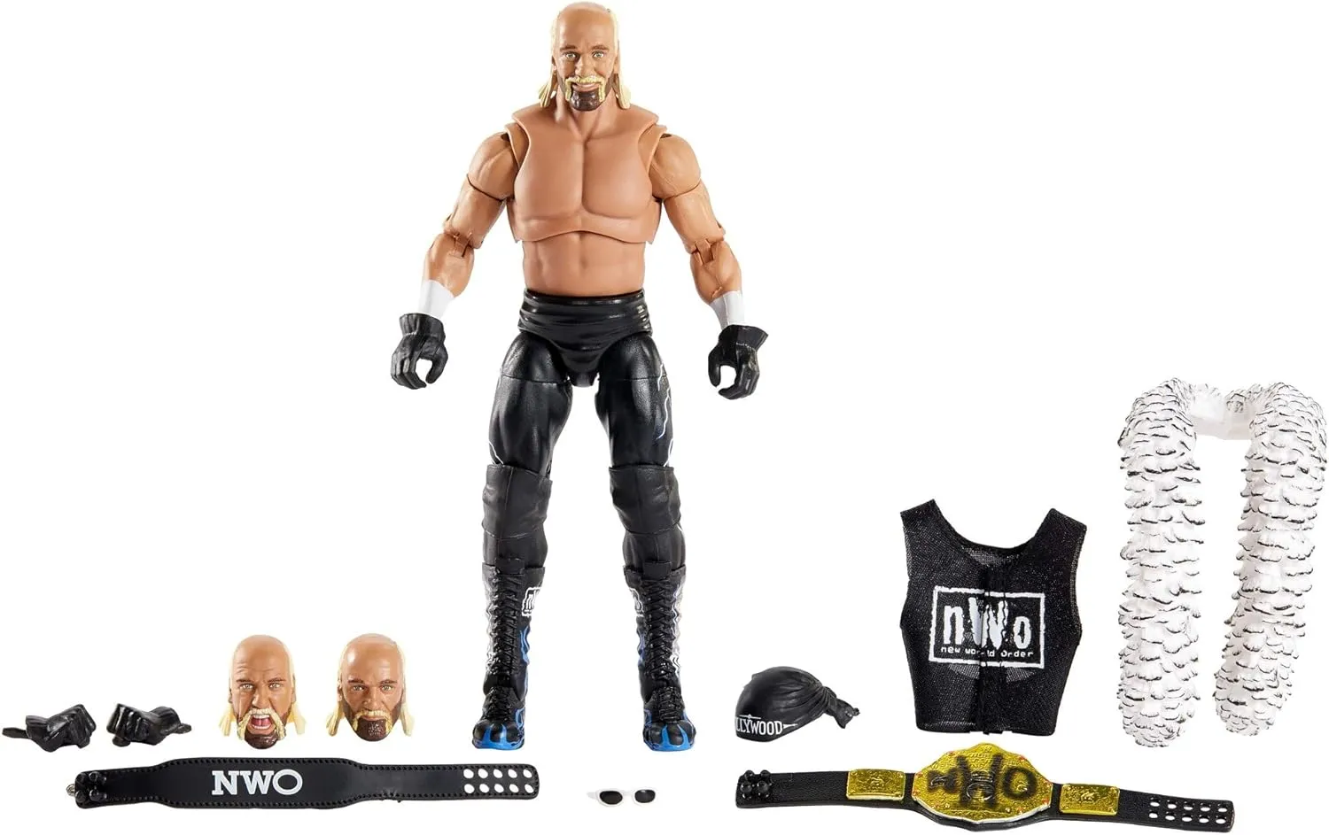 WWE Ultimate Edition Wave 7 Hollywood Hogan Action Figure 6 in with Interchangeable Entrance JacketLanternExtra Head and Swappable Hands for Ages 8 Years Old and Up