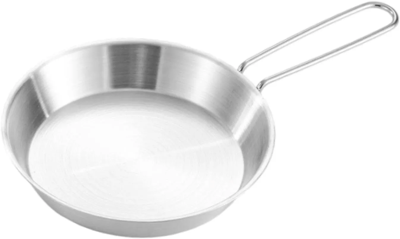 Yiju Camping Fry Pan Nonstick Skillet Folding Handle Portable Multifunctional Scratch Resistant Small Pot Outdoor Cooking Griddle, 16cm