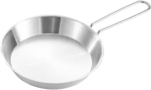 Yiju Camping Fry Pan Nonstick Skillet Folding Handle Portable Multifunctional Scratch Resistant Small Pot Outdoor Cooking Griddle, 16cm