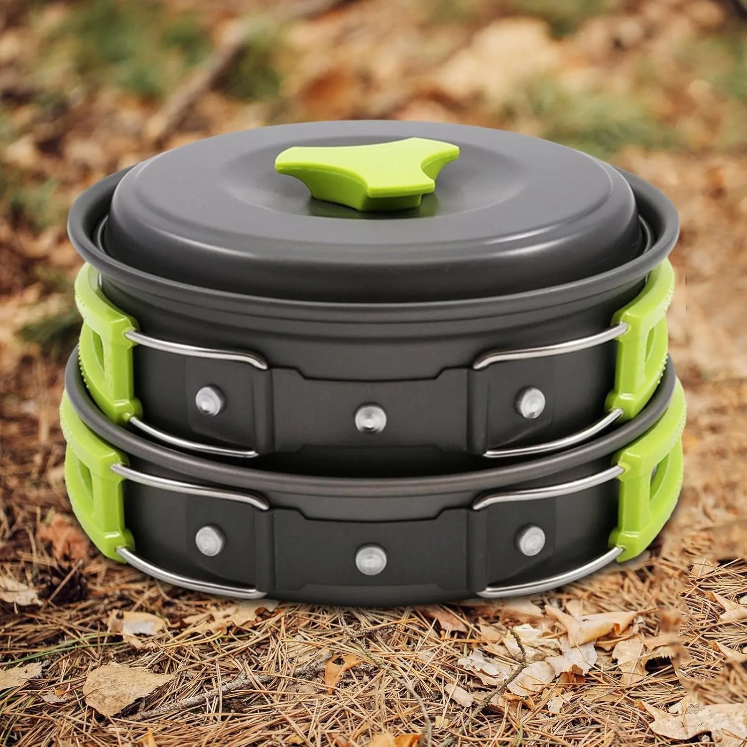 YIJU Lightweight Aluminum Alloy Camping Cookware Set with Storage Bag for Outdoor Cooking