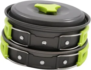 YIJU Lightweight Aluminum Alloy Camping Cookware Set with Storage Bag for Outdoor Cooking