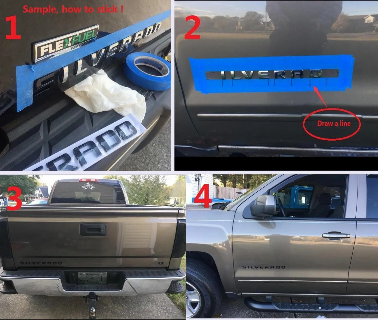 Yoaoo 3pack OEM Chrome Cheyenne Nameplates Emblems Badge Compatible with Silverado Shiny 3D New