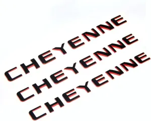 Yoaoo 3pack OEM Chrome Cheyenne Nameplates Emblems Badge Compatible with Silverado Shiny 3D New