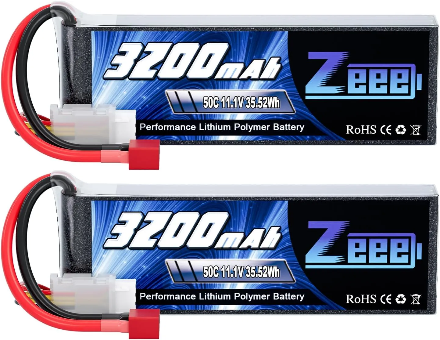 Zeee 3S Lipo Battery 3200mAh 11.1V 50C Soft Case Battery with T Connector for RC Airplane RC Helicopter RC Car RC Truck RC Boat UAV Drone FPV(2 Pack)